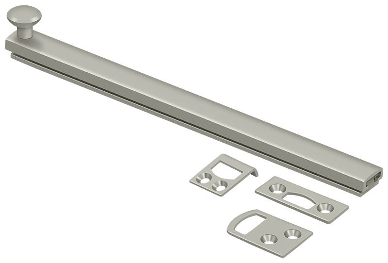 Deltana - 8" Surface Bolt; Concealed Screw; Heavy Duty - Satin Nickel