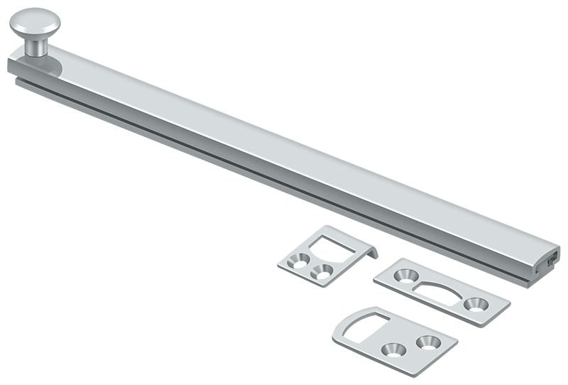 Deltana - 8" Surface Bolt; Concealed Screw; Heavy Duty - Bright Chrome