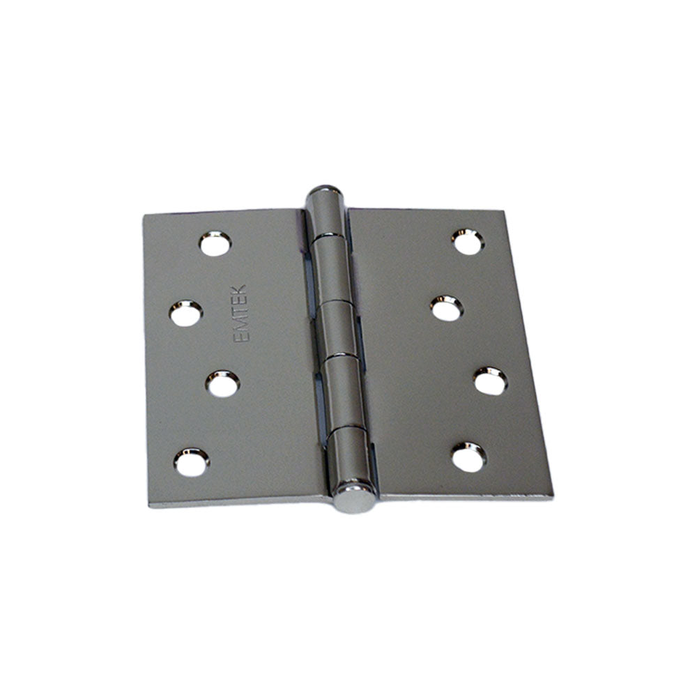 Emtek 91014US14 Pair of 4" x 4" Square Steel Residential Duty Hinges Polished Nickel Finish