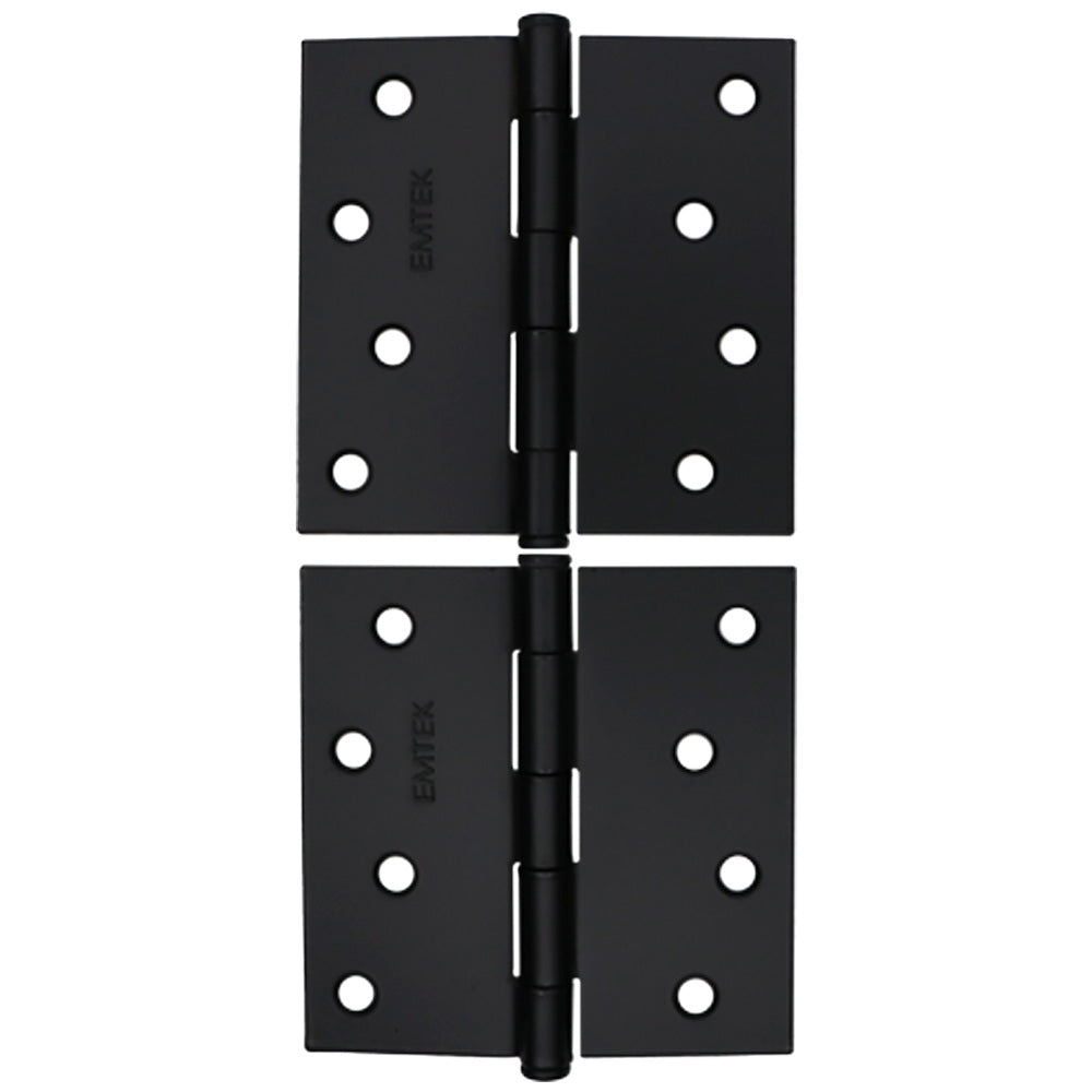 Emtek 91014US19 Pair of 4" x 4" Square Steel Residential Duty Hinges Flat Black Finish Main image