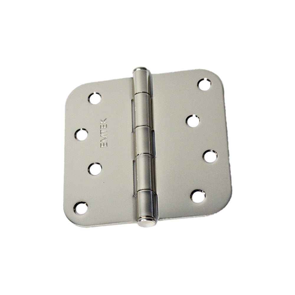 Emtek 91034US14 Pair of 4" x 4" 5/8" Radius Steel Residential Duty Hinges Polished Nickel Finish Main image