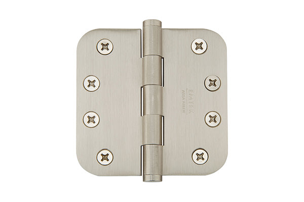 Emtek 91034US15 Pair of 4" x 4" 5/8" Radius Steel Residential Duty Hinges Satin Nickel Finish Main image