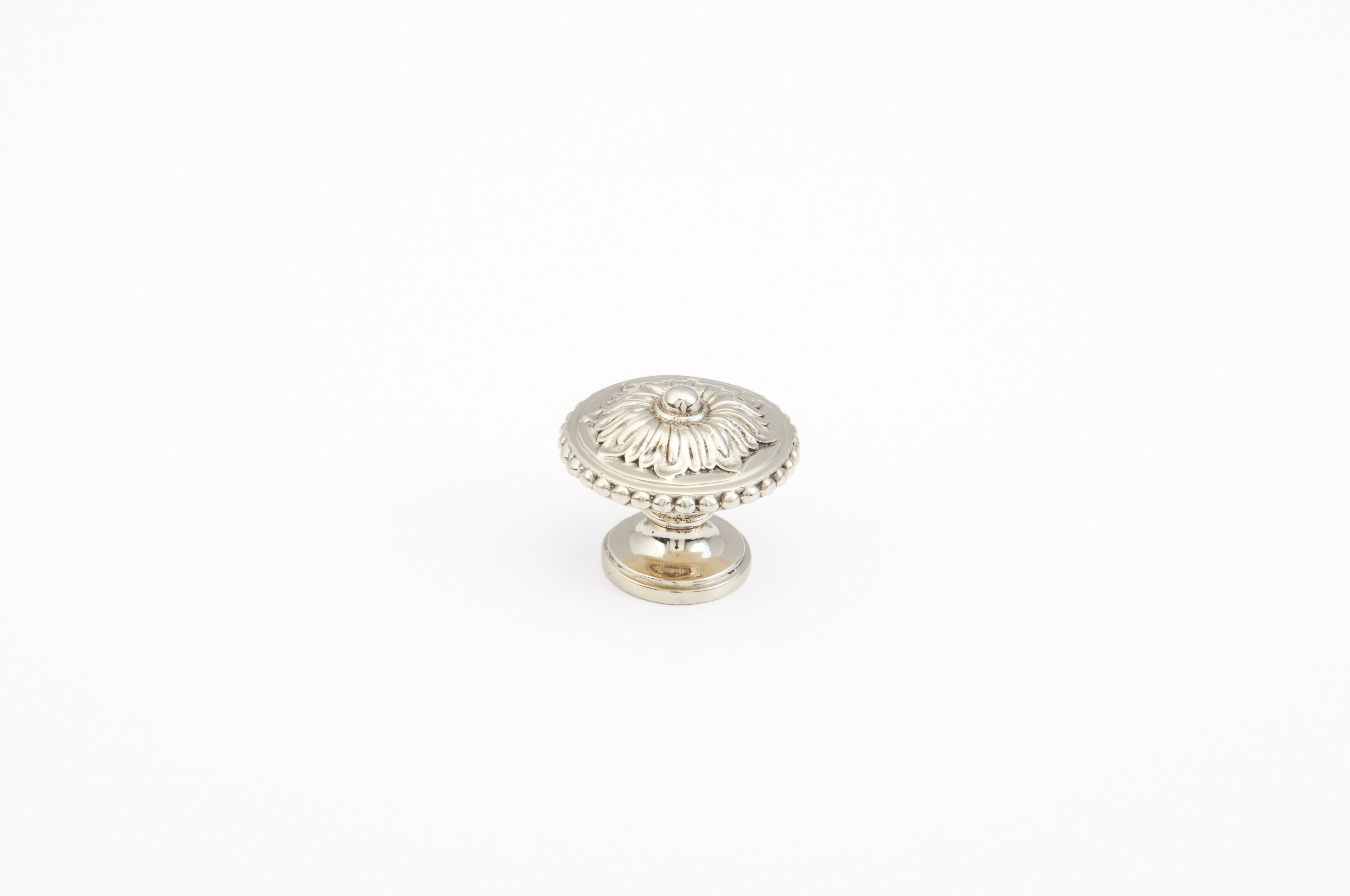 Schaub 930-WB 1-1/4" Sonata Convex Round Cabinet Knob White Brass Finish