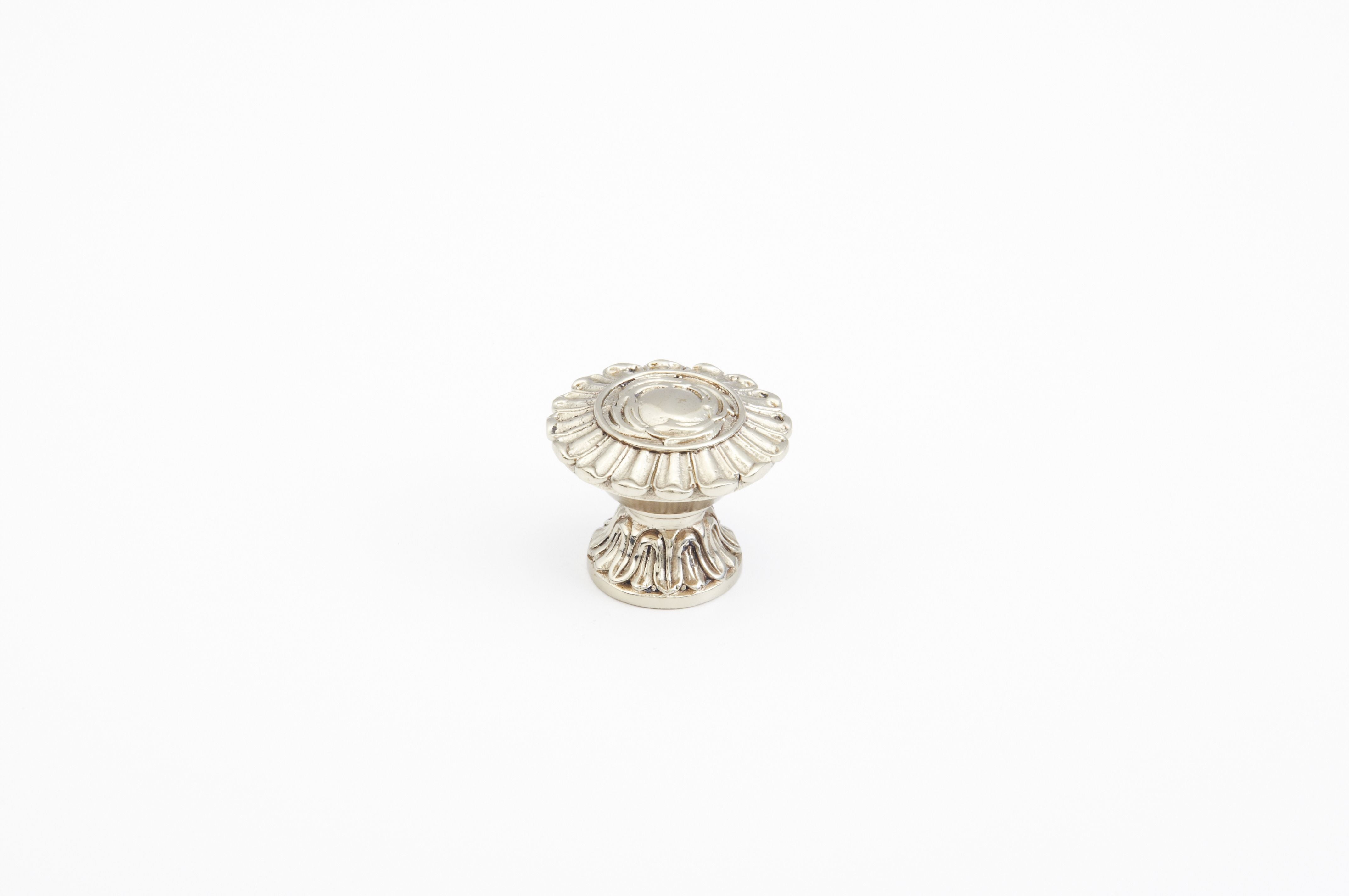 Schaub 936-WB 1-1/4" French Court Cabinet Knob White Brass Finish Main image