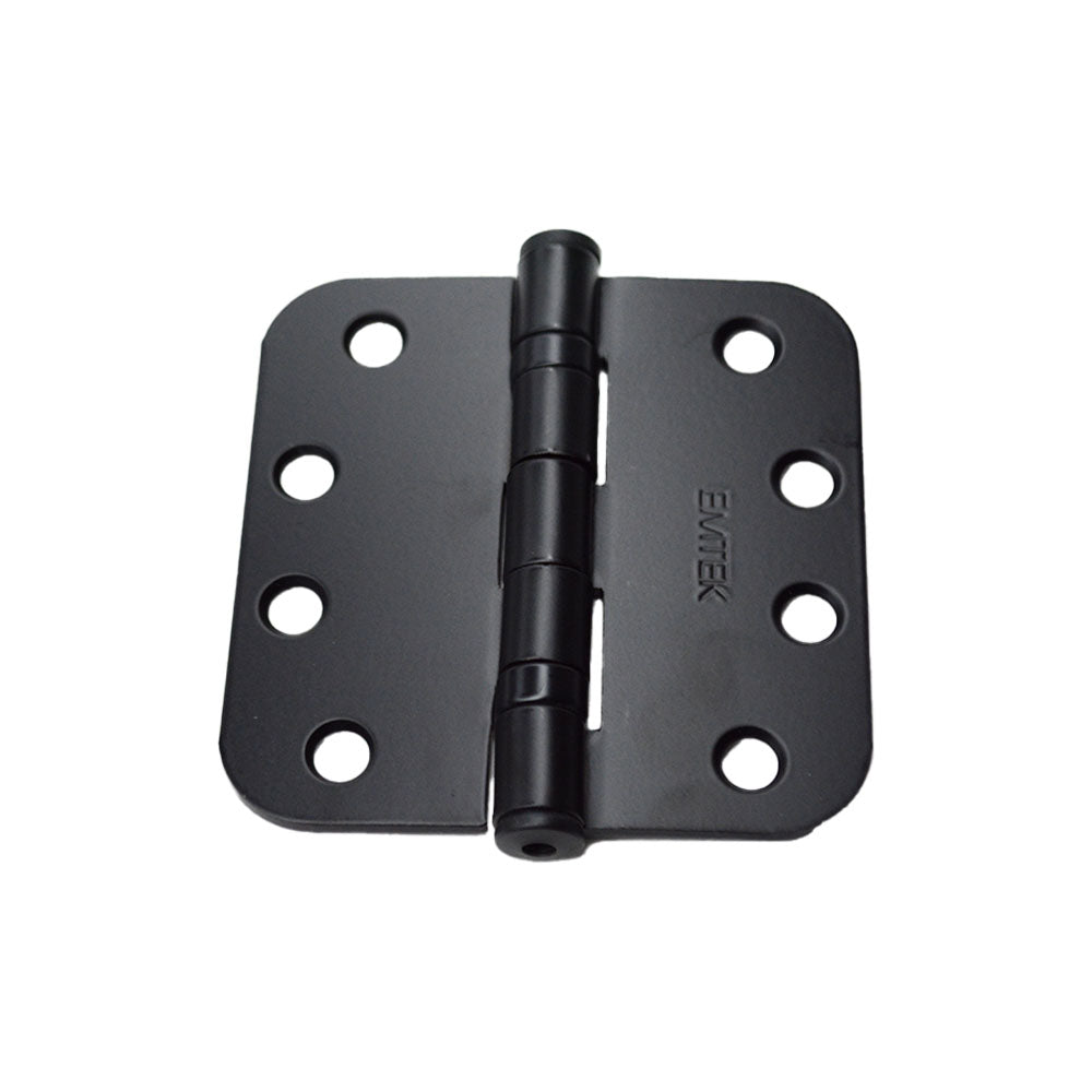 Emtek 94034US19 Pair of 4" x 4" 5/8" Radius Heavy Duty Steel Ball Bearing Hinges Flat Black Finish Main image