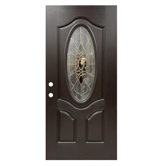 FB-FDF-05M-OV7 Fiberglass Door w. Mahogany Finish Main image