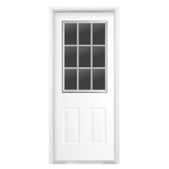 9 Lite White Steel Door Main image