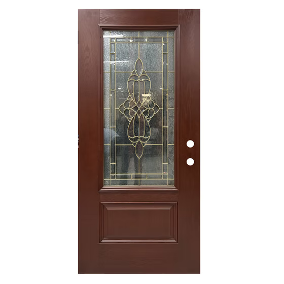 FB-2PO2-301B Fiberglass Door w. Mahogany Finish Main image