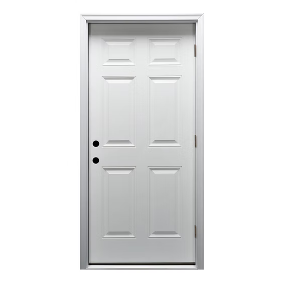 6 panel White Steel Door Main image