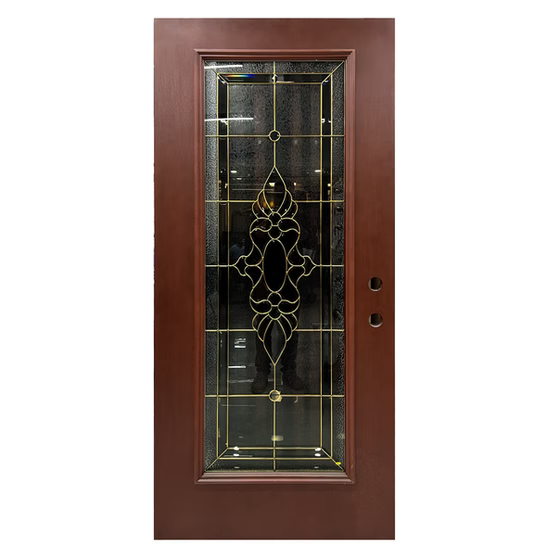 FB-OPM1-800E Fiberglass Door w. Mahogany Finish Main image