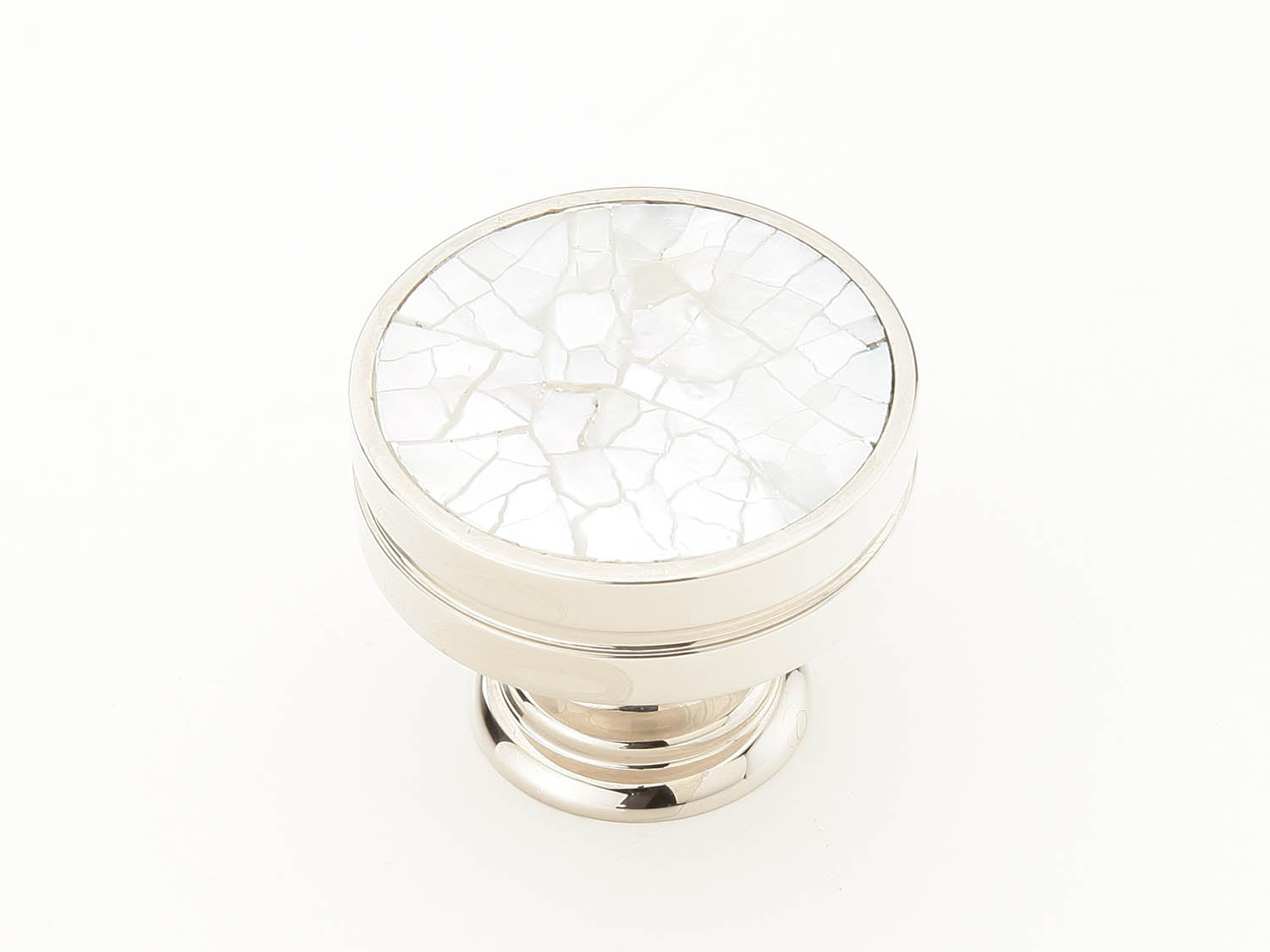 Schaub 990-MOP-PN 1-3/8" Mother of Pearl Cabinet Knob Polished Nickel Finish