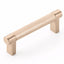 Emtek 84052.RECUS4.KNUS4 Rectangular Stem Knurled Cabinet Pull with 3-1/2" Center to Center Satin Brass Finish