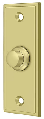 Deltana - Bell Button; Rectangular Contemporary - Bright Brass
