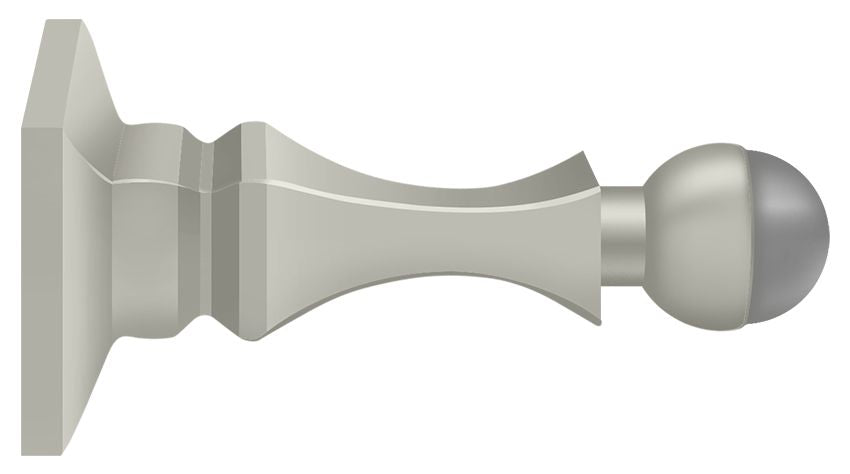 Deltana - 3-1/2" Baseboard Door Bumper; Solid Brass - Satin Nickel