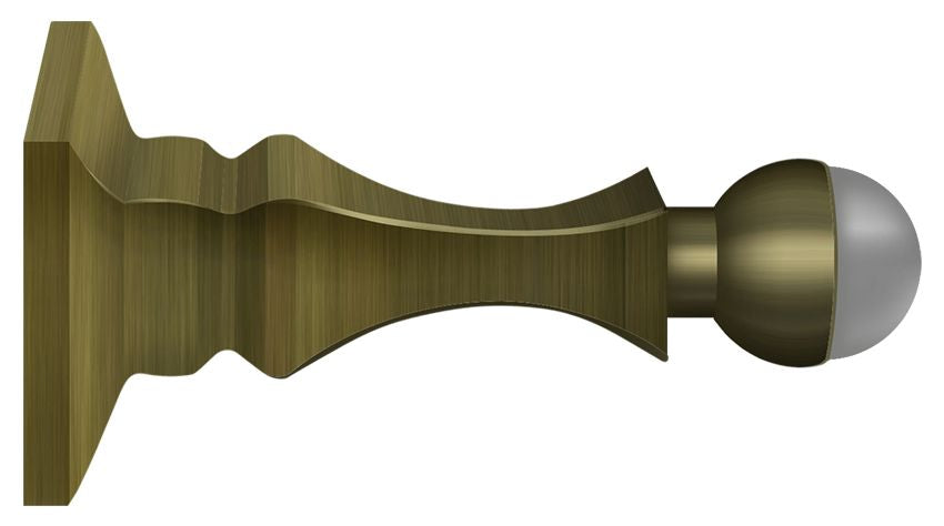 Deltana - 3-1/2" Baseboard Door Bumper; Solid Brass - Antique Brass