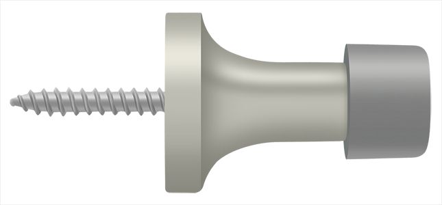 Deltana - 1-3/8" Baseboard Door Bumper; Solid Brass - Satin Nickel