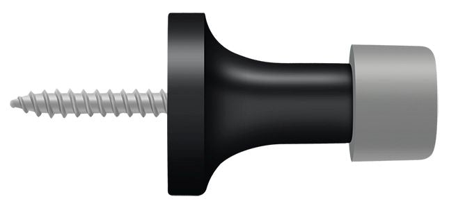 Deltana - 1-3/8" Baseboard Door Bumper; Solid Brass - Black