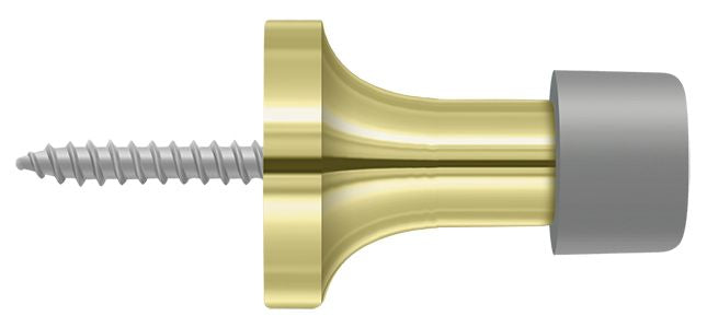 Deltana - 1-3/8" Baseboard Door Bumper; Solid Brass - Bright Brass