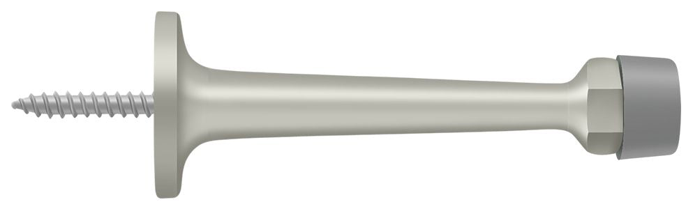 Deltana - 3-1/4" Baseboard Door Bumper; Solid Brass - Satin Nickel
