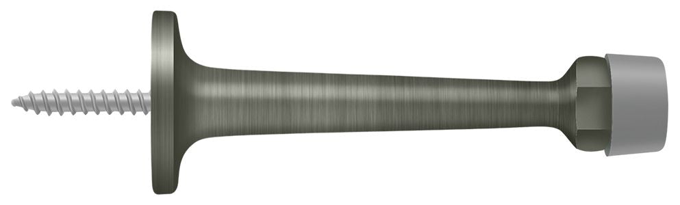 Deltana - 3-1/4" Baseboard Door Bumper; Solid Brass - Antique Nickel