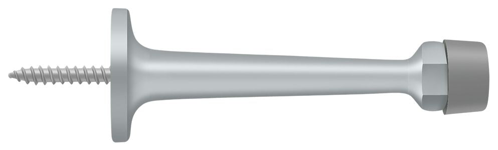 Deltana - 3-1/4" Baseboard Door Bumper; Solid Brass - Satin Chrome