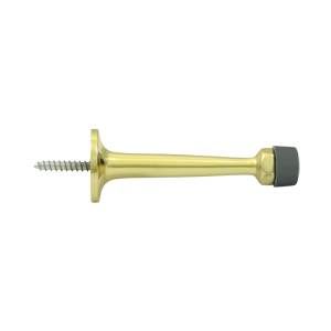Deltana - 3-1/4" Baseboard Door Bumper; Solid Brass - Unlacquered Bright Brass