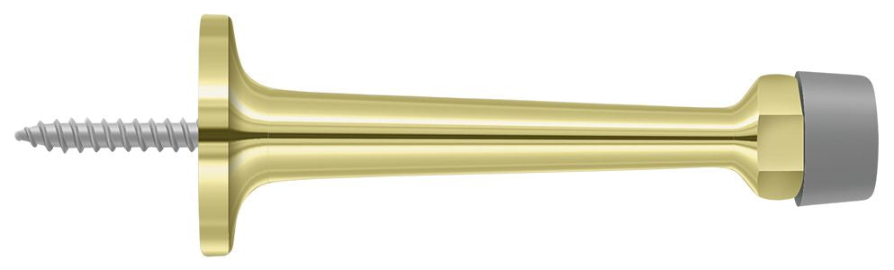 Deltana - 3-1/4" Baseboard Door Bumper; Solid Brass - Bright Brass