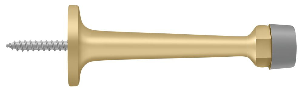 Deltana - 3-1/4" Baseboard Door Bumper; Solid Brass - Satin Brass