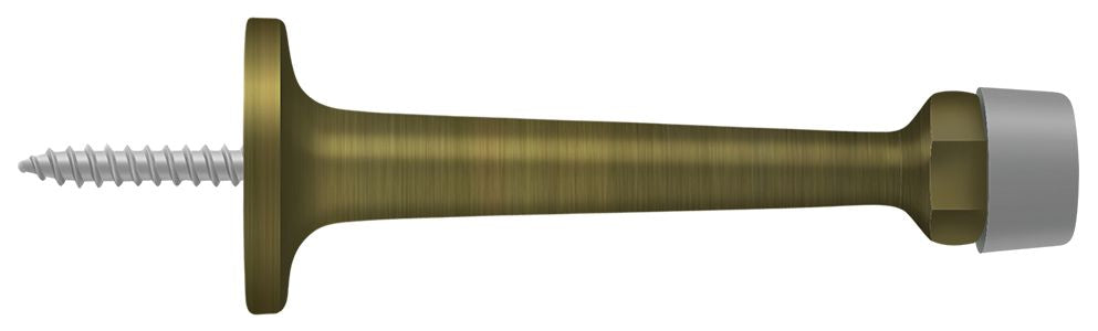 Deltana - 3-1/4" Baseboard Door Bumper; Solid Brass - Antique Brass