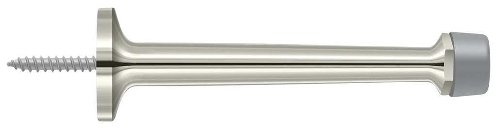 Deltana - 4" Baseboard Door Bumper; Solid Brass - Bright Nickel