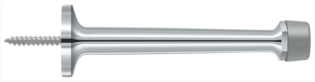 Deltana - 4" Baseboard Door Bumper; Solid Brass - Bright Chrome