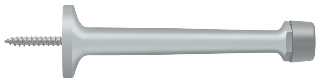 Deltana - 4" Baseboard Door Bumper; Solid Brass - Satin Chrome