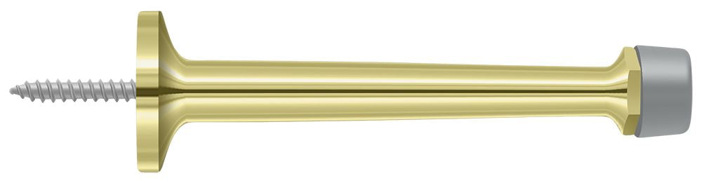Deltana - 4" Baseboard Door Bumper; Solid Brass - Bright Brass