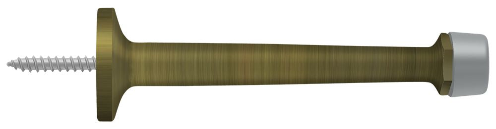 Deltana - 4" Baseboard Door Bumper; Solid Brass - Antique Brass