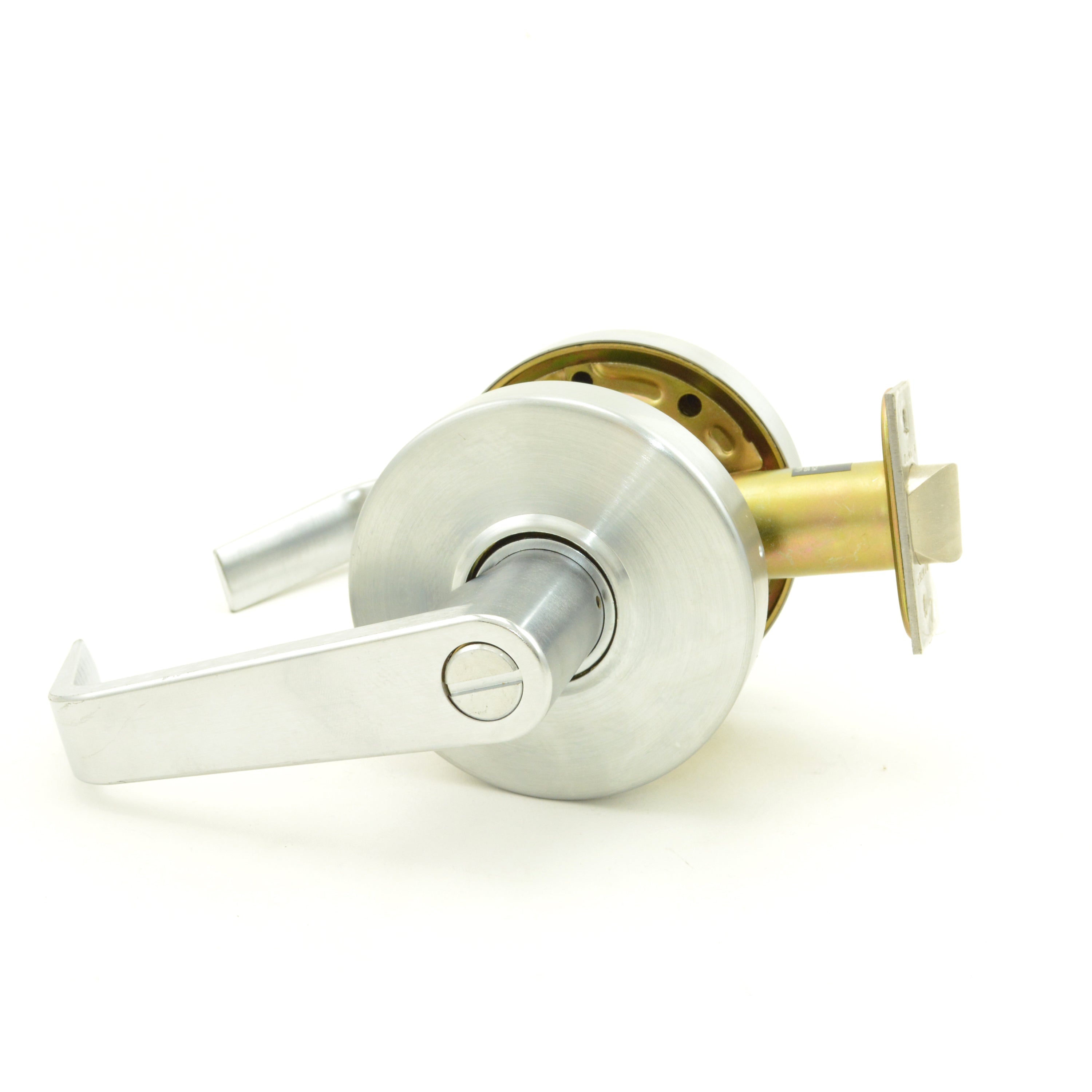 Dexter Commercial C1000PRIVR626 Privacy Grade 1 Regular Lever Clutching Cylindrical Lock with 2-3/4" Backset with 1-1/8" Face and ANSI Strike Satin Chrome Finish Main image