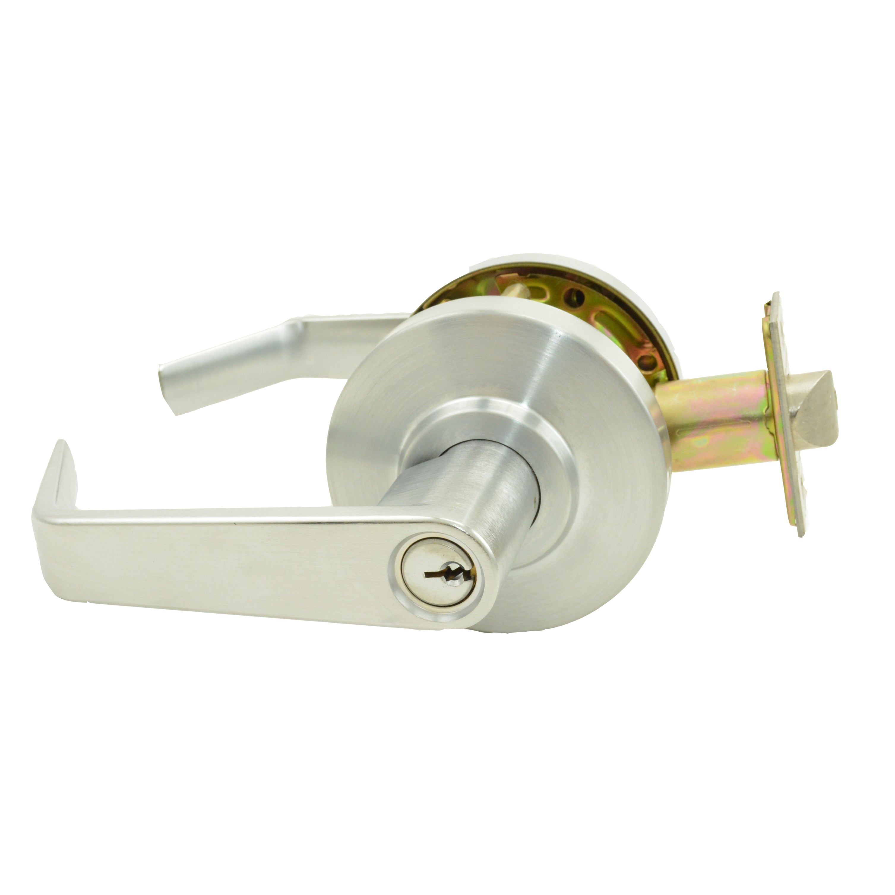 Dexter Commercial C2000CLCLRMR626KDC Classroom Grade 2 Regular Lever Clutching Cylindrical Lock with C Keyway; 2-3/4" Backset; and ANSI Strike Satin Chrome Finish Main image