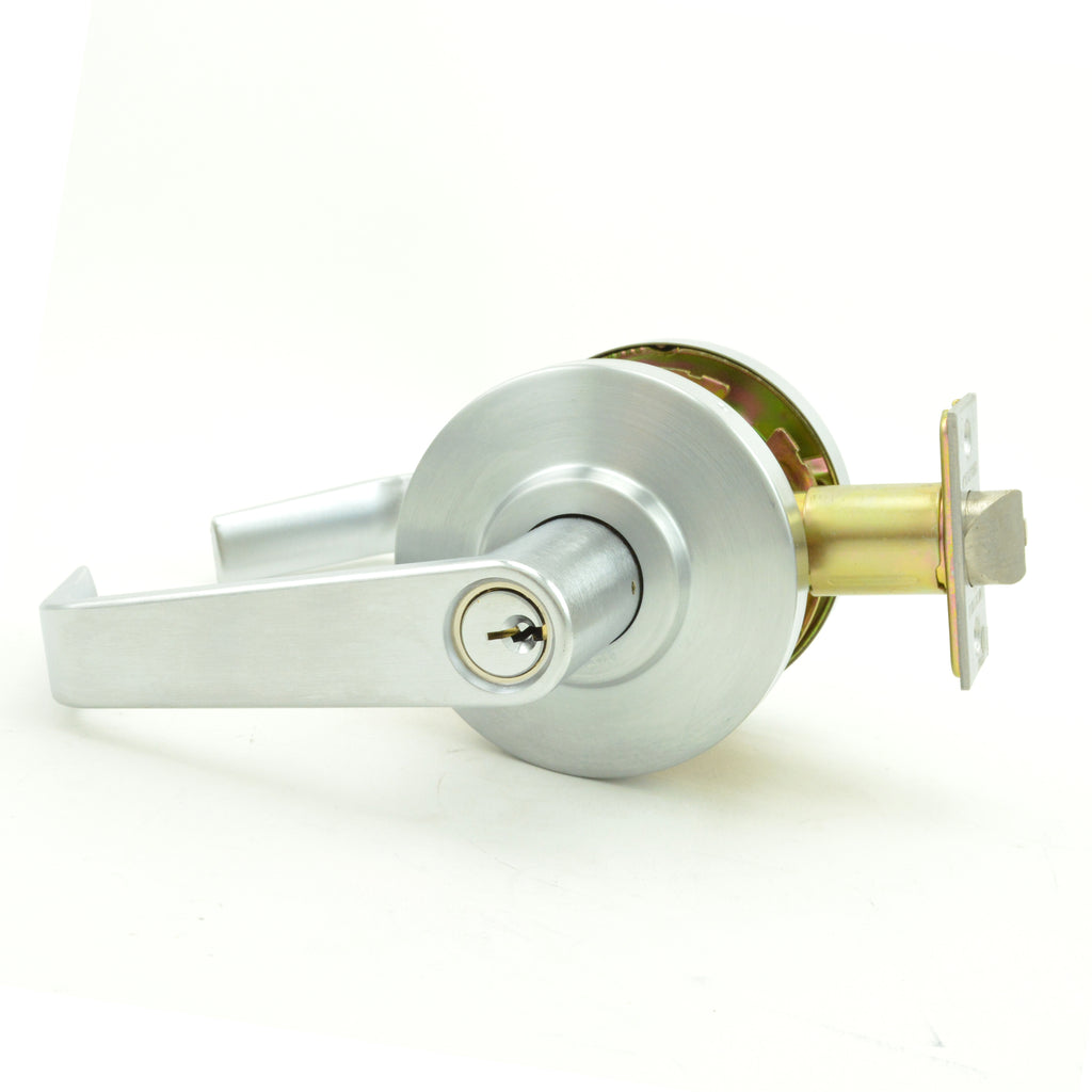 Dexter Commercial - Storeroom Grade 2 Regular Lever Clutching Cylindrical Lock with C Keyway; 2-3/4" Backset; and ANSI Strike - Satin Chrome