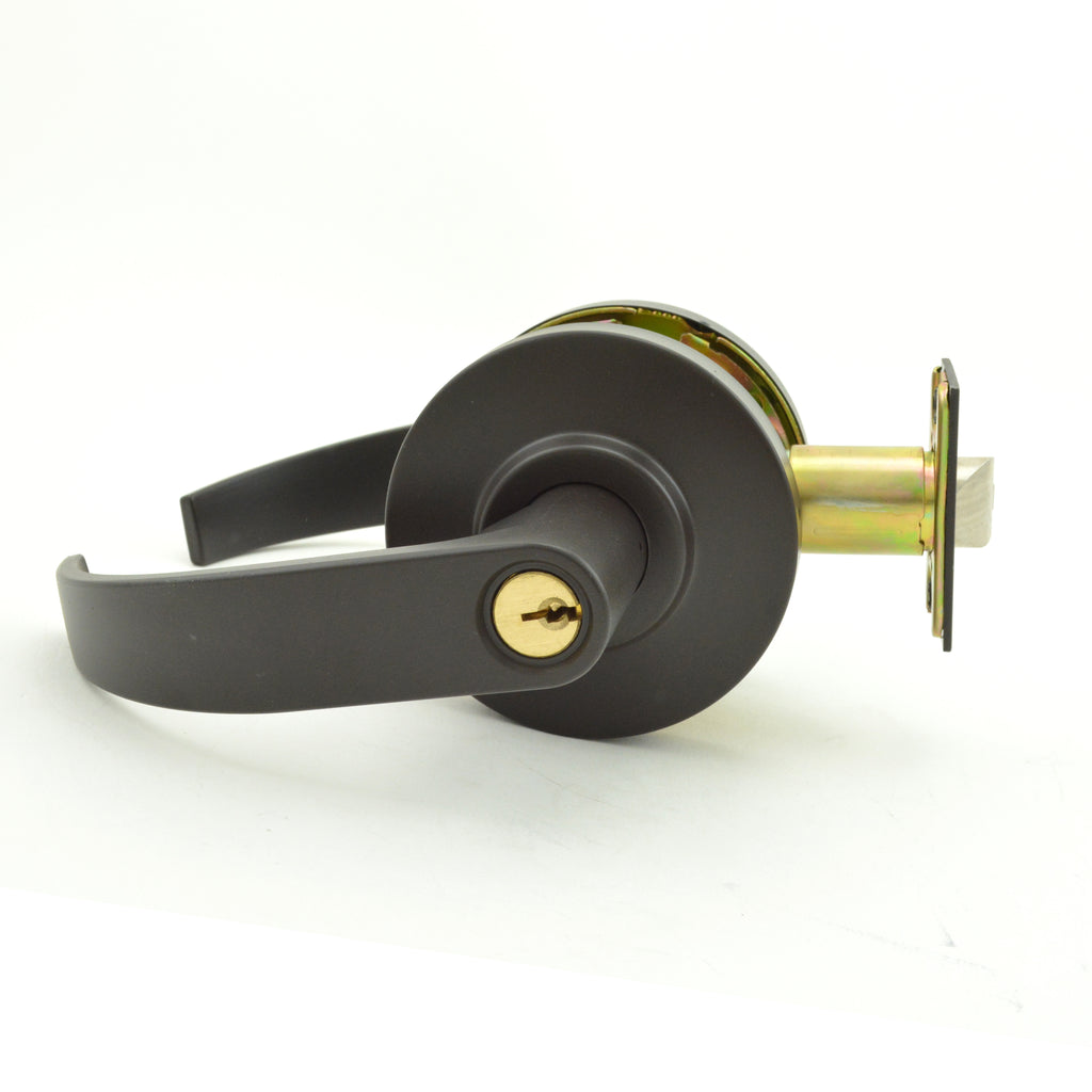 Dexter Commercial - Entry / Office Grade 2 Curved Lever Non Clutching Cylindrical Lock with C Keyway; 2-3/4" Backset; and ANSI Strike - Oil Rubbed Bronze
