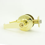 Dexter Commercial - Entry / Office Grade 2 Regular Lever Non Clutching Cylindrical Lock with C Keyway; 2-3/4" Backset; and ANSI Strike - Bright Brass