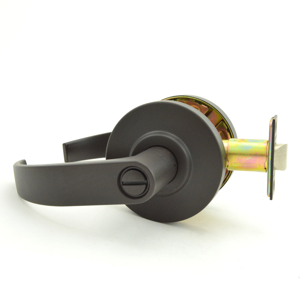 Dexter Commercial - Privacy Grade 2 Curved Lever Non Clutching Cylindrical Lock with 2-3/4" Backset and ANSI Strike - Oil Rubbed Bronze
