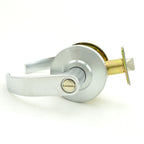 Dexter Commercial - Privacy Grade 2 Curved Lever Non Clutching Cylindrical Lock with 2-3/4" Backset and ANSI Strike - Satin Chrome