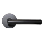 Emtek - Stuttgart Lever 2-3/8" Backset Passage with Disk Rose with CF Mechanism for 1-3/8" to 1-3/4" Door - Flat Black