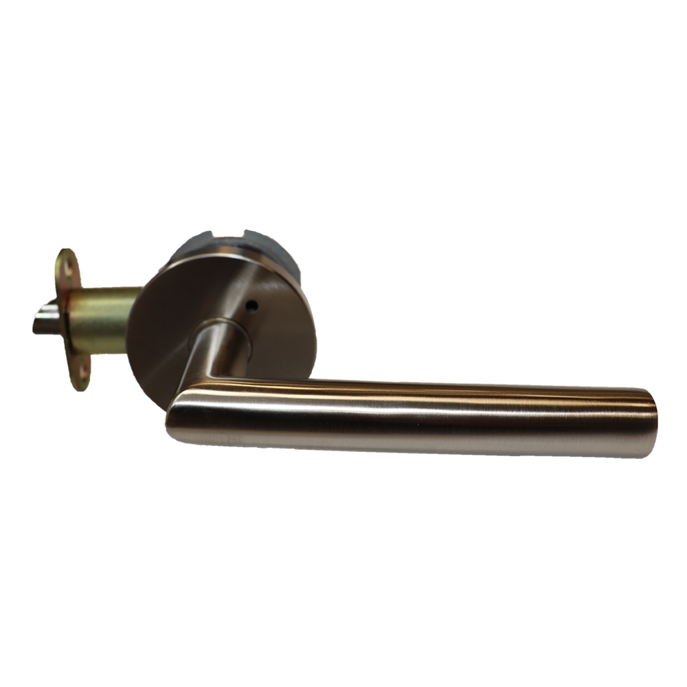 Emtek - Stuttgart Lever 2-3/8" Backset Privacy with Disk Rose with CF Mechanism for 1-3/8" to 1-3/4" Door - Satin Nickel