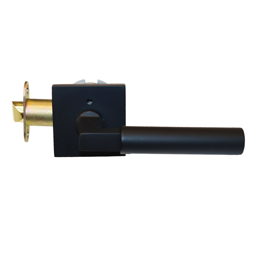 Emtek C5210HECUS19 Hercules Lever 2-3/8" Backset Privacy with Square Rose with CF Mechanism for 1-3/8" to 1-3/4" Door Flat Black Finish Main image