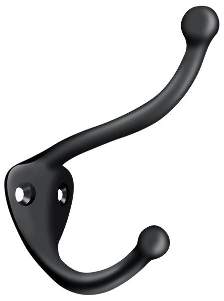 Deltana - Coat and Hat Hook, - Black