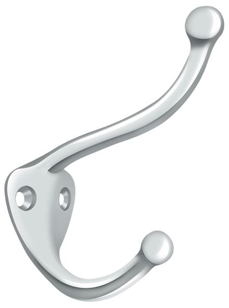 Deltana - Coat and Hat Hook, - Bright Chrome