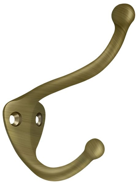 Deltana - Coat and Hat Hook, - Antique Brass