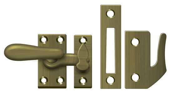 Deltana - Window Lock; Casement Fastener; Medium - Antique Brass