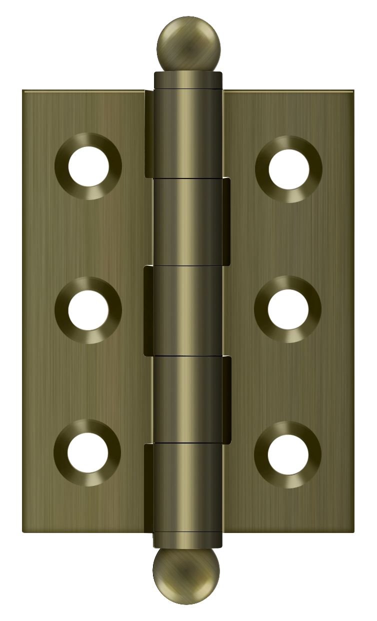 Deltana - 2" x 1-1/2" Hinge; with Ball Tips - Antique Brass