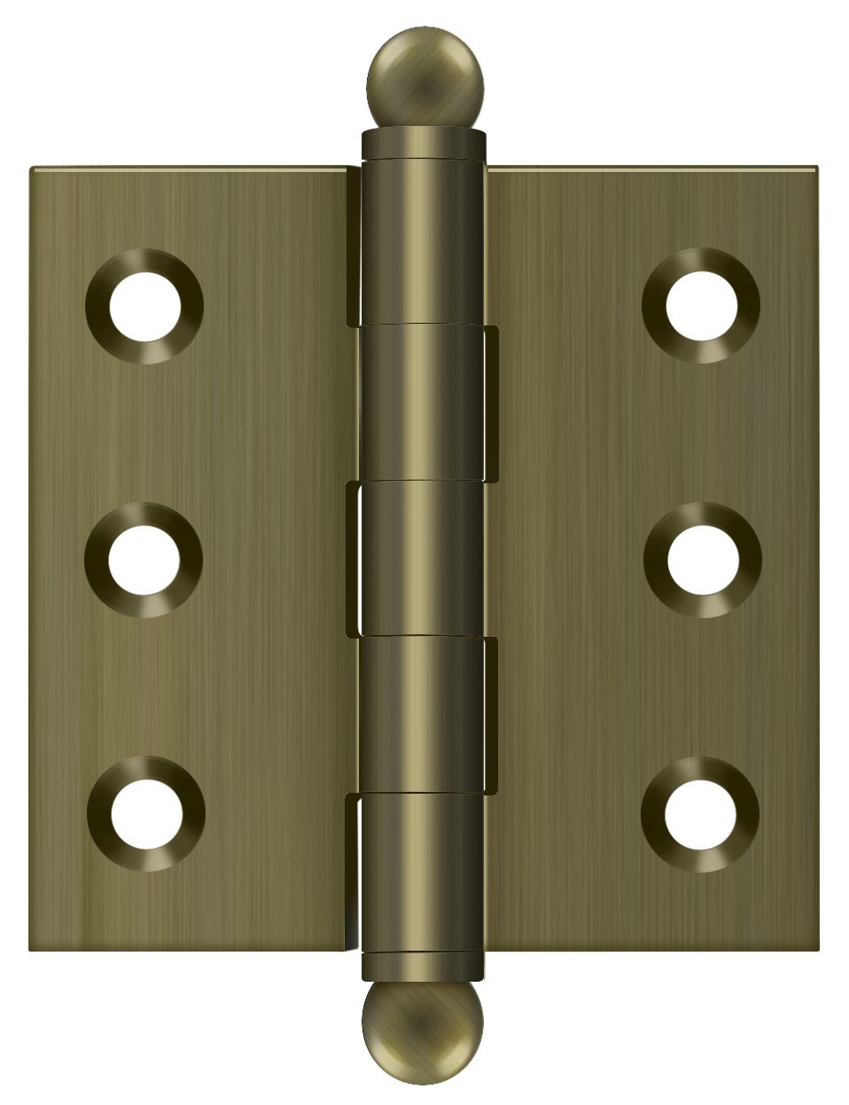 Deltana - 2" x 2" Hinge; with Ball Tips - Antique Brass